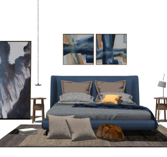 精品卧室模型家具模型 (3)